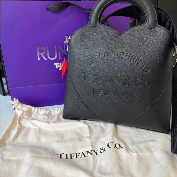 Tiffany & Co. Handbags - Tiffany & Co. Black Pebbled Leather Shoulder Bag